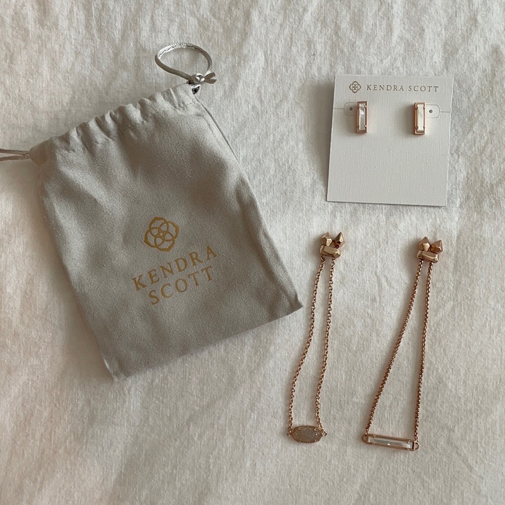 Kendra Scott bracelets / earrings - rose gold